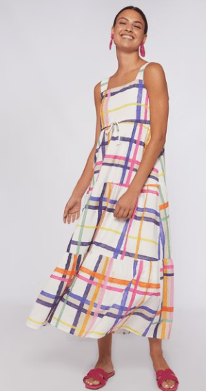 elisa midi dress Elisa Midi Dress In A Check Watercolour Print-50%Off-Original $220 – Shop  Cindy Halle