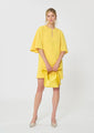 Tara Jarmon Renetta Dress yellow in fluid crepe