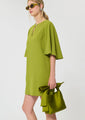 Tara Jarmon Renetta Dress green in fluid crepe