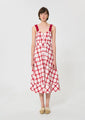Tara Jarmon Raquelina dress red checkered cotton