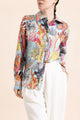 STRAIGHT-CUT SILK SHIRT: CORAL: Turquoise
