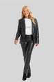 Faux Leather Steely 1 Button Faux DB Jacket