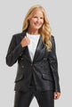 Faux Leather Steely 1 Button Faux DB Jacket
