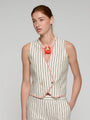 Nuria Ecru Stripe Vest