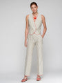 Nuria Ecru Stripe Vest