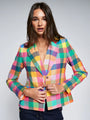 MULTICOLOR GINGHAM PLAID JACKET