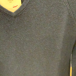 VNeck Cotton Sweater - Navy