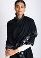 Grapevine Paillette Black Cashmere Scarf Black Sequin & Frill