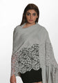 Cognac Gray Melange Wool Scarf Gray Bold Lace