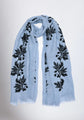 Creeper Powder Blue Linen & Modal Scarf Black Lace