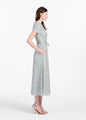 Translucent Encrusted Sequin Dress Light Blue