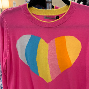 Heart Sweater in Bubblegum Combo