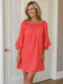 Off Shoulders Carmen Linen Dress 50% Off Original $375-Sale $187.50