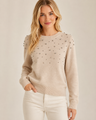 Frisson Rhinestone Cashmere Sweater