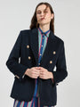 Vilagallo Navy Double-Breasted Blazer