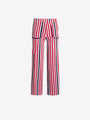 VILAGALLO NAVY RED STRIPED TROUSERS WITH RIDGE POCKETS