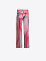VILAGALLO NAVY RED STRIPED TROUSERS WITH RIDGE POCKETS