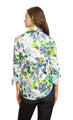 Dizzie Lizzie 3/4 Sleeve Shirt Blue and Green Hydrangeas