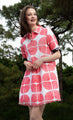 Dizzie Lizzie Chatham Dress Pink White Palm Frond