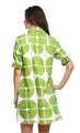 Dizzie Lizzie Chatham Dress Green and White Palm Frond Print