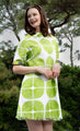 Dizzie Lizzie Chatham Dress Green and White Palm Frond Print