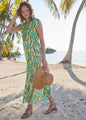 Bella tu Lana Cap Sleeve Caftan In Blooming Blue