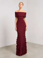 Catherine Regehr Off Shoulder Gown with Spiral Hem Original $2630- FINAL SALE $1315