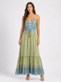 Sal Rosa Maxi Dress - Green Flowers Original $315- FINAL SALE $157.50