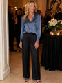 Caroline Rose Soft Satin Straight Pant 50Off Original $245-Sale $122.50