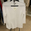 VNeck Cotton Sweater - White