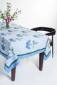 Blue Hydrangea Blockprint Tablecloth - 70x120 Size