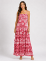 Pink Frill Maxi Dress - Stawberry Sal Rosa Oririgal $315-FINAL SALE $157.50