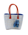 Cancun Small Sisal Basket Bag with Tassel Charm