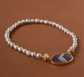Grey Baroque Pearl Necklace