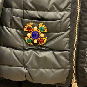 Down Jacket with Medallion - Black