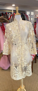 Connie Roberson Ivory  Silk Sheer Jacket