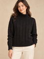 Cashmere Cable Turtleneck