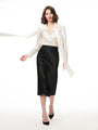 Emily Shalant Matte Satin Midi Skirt-50% Off Original $390 - Sale $195