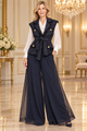 Edward Achour Silk Chiffon Palazzo Pant