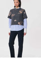 Thelma Floral Print Top with Glittery Embroidery