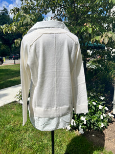Cashmere Sweater with Collard Shirt Detail