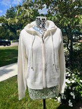 Load image into Gallery viewer, Cashmere Eyelet Zip Hoodie
