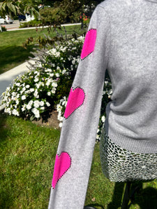 Cashmere Heart Sleeve Sweater