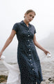 Claire Navy Dot Dress 50% Off Original $390-Sale $195