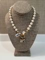 Lisa Taylor Freshwater Baroque Pearl Necklace with Antique Terrier Essex Crystal