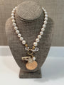 Lisa Taylor Baroque Pearl Necklace with Antique Locket, Horse Fob and Pearl