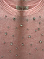 Frisson Rhinestone Cashmere Crewneck