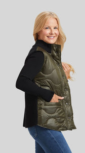 Quilted Go To Vest Olive