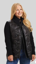 Load image into Gallery viewer, Black Quilted Combo Knit Jacket
