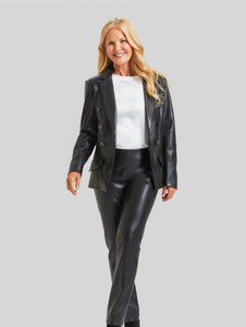 Steely Faux Leather DB Single Button Jacket